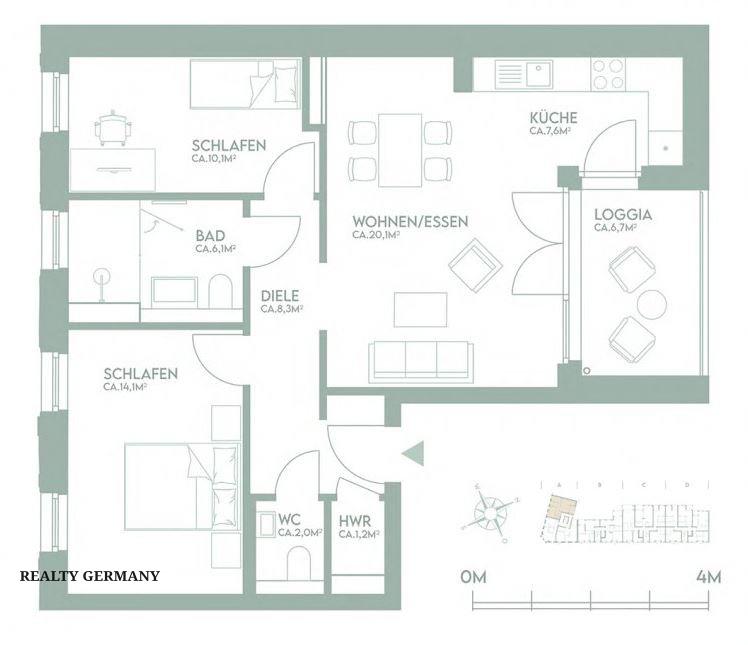 3 room new home in Düsseldorf, 73 m², photo #3, listing #105170604