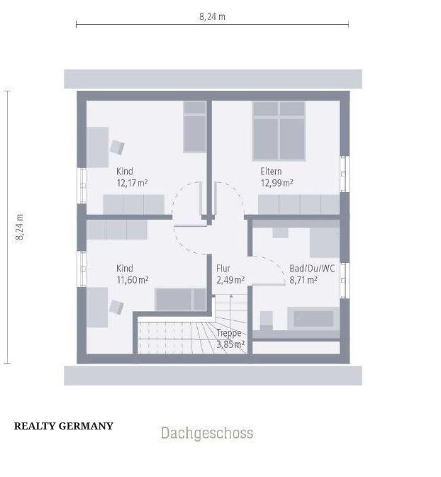 4 room townhome in Düsseldorf, 124 m², photo #6, listing #105248178