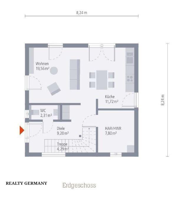 4 room townhome in Düsseldorf, 124 m², photo #5, listing #105248178