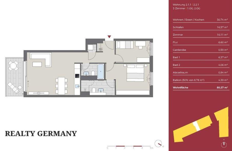 3 room apartment in Cologne, 80 m², photo #10, listing #105180558