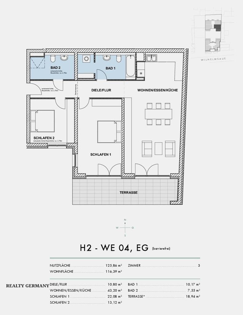 3 room new home in Charlottenburg-Wilmersdorf, 125 m², photo #8, listing #73172106