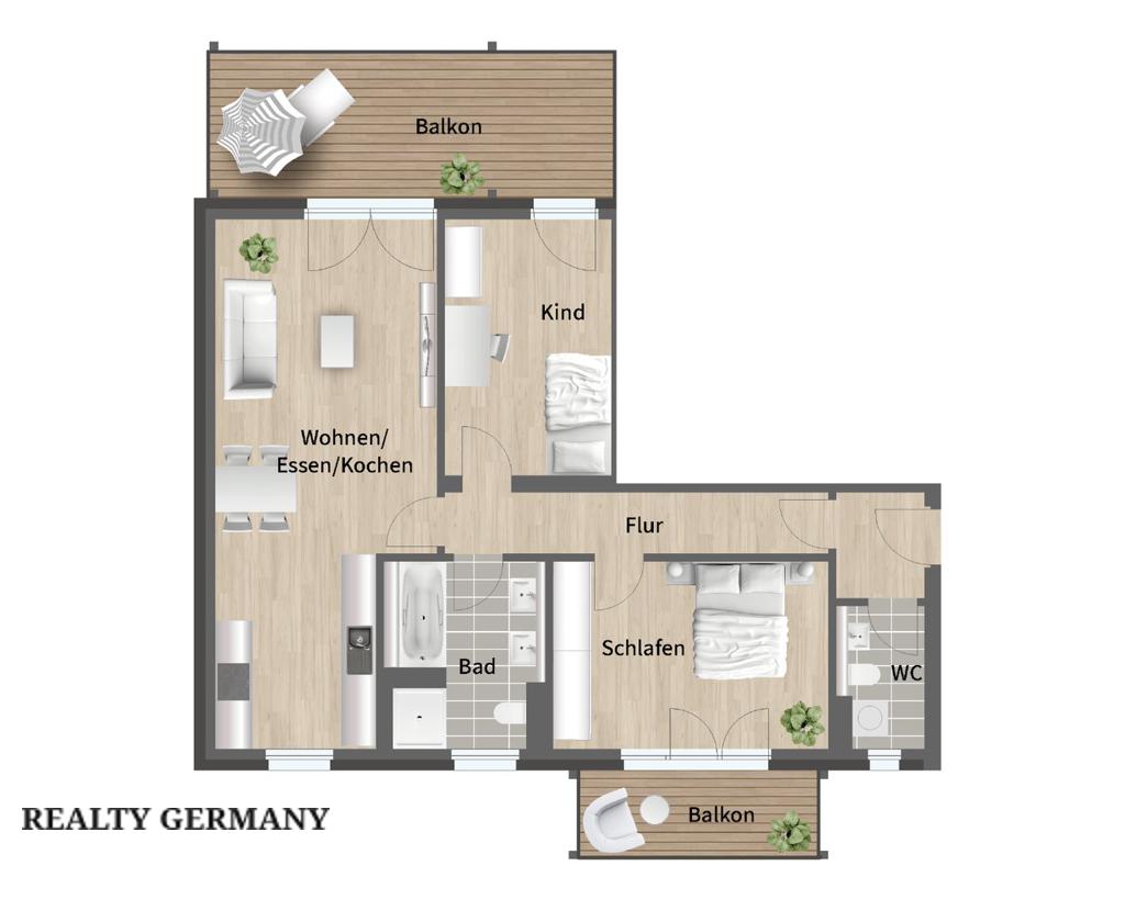 3 room apartment in Bavaria, 89 m², photo #6, listing #79077054
