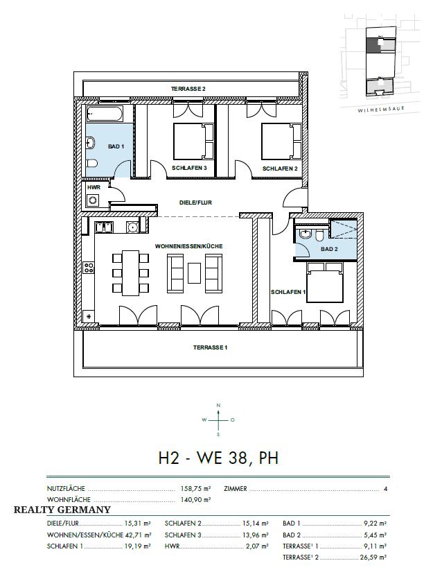 4 room new home in Charlottenburg-Wilmersdorf, 159 m², photo #8, listing #73172400
